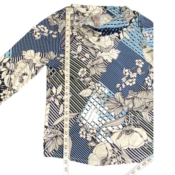 Easywear by Chicos Womens Floral Print Turtle Neck Blouse Size 2/Extra Large - Picture 4 of 8